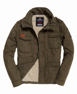 Superdry Classic Rookie Military Férfi Kabát Khaki | LCDJU5027